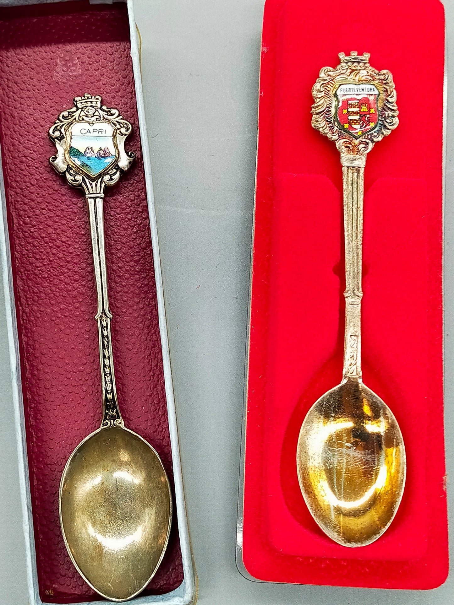 Vintage Antik Versilberte Souvenirlöffel Set – 7-teilig