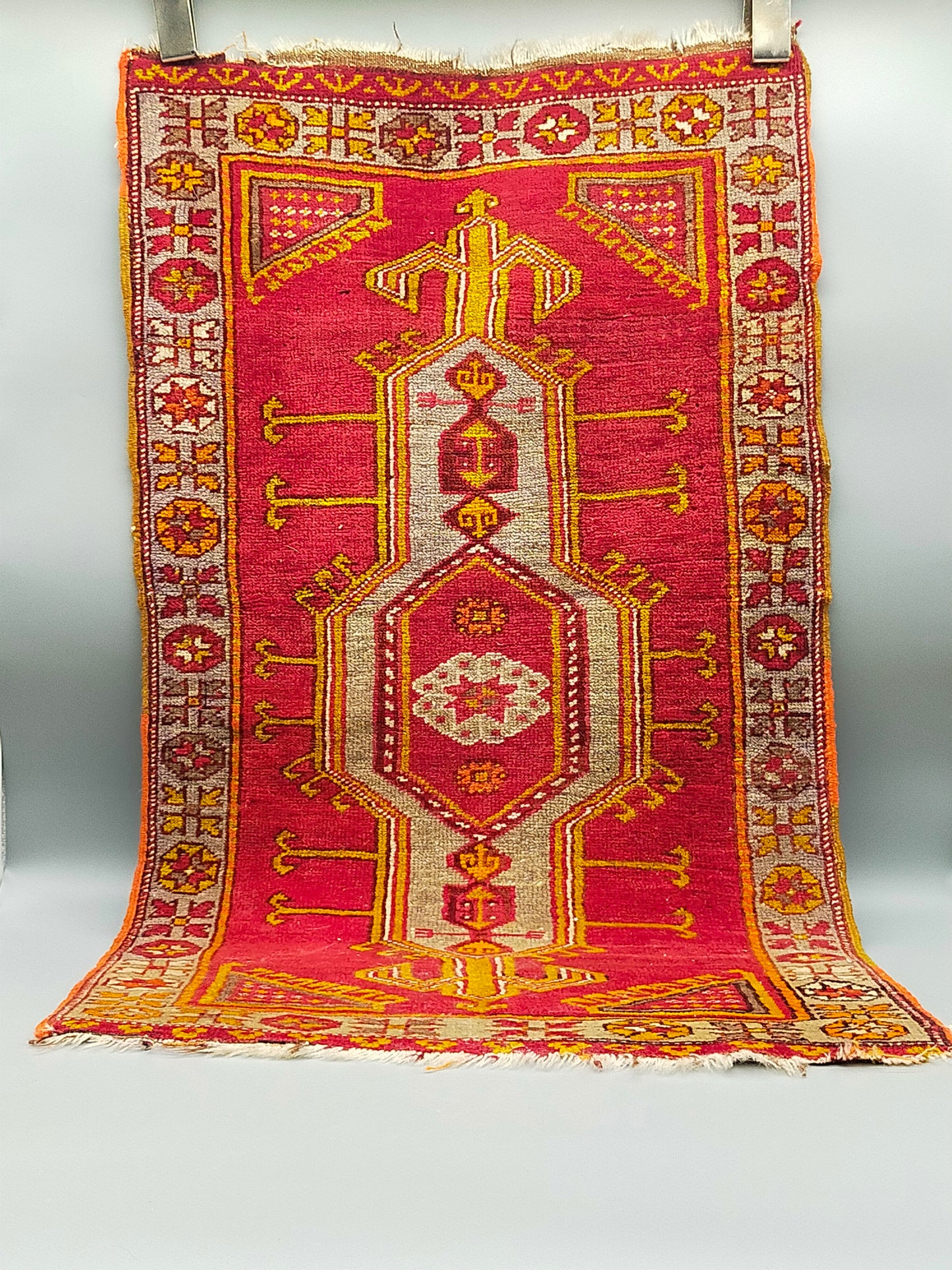Antik Anatolien Kazak Uschak Wolle 102x57 cm