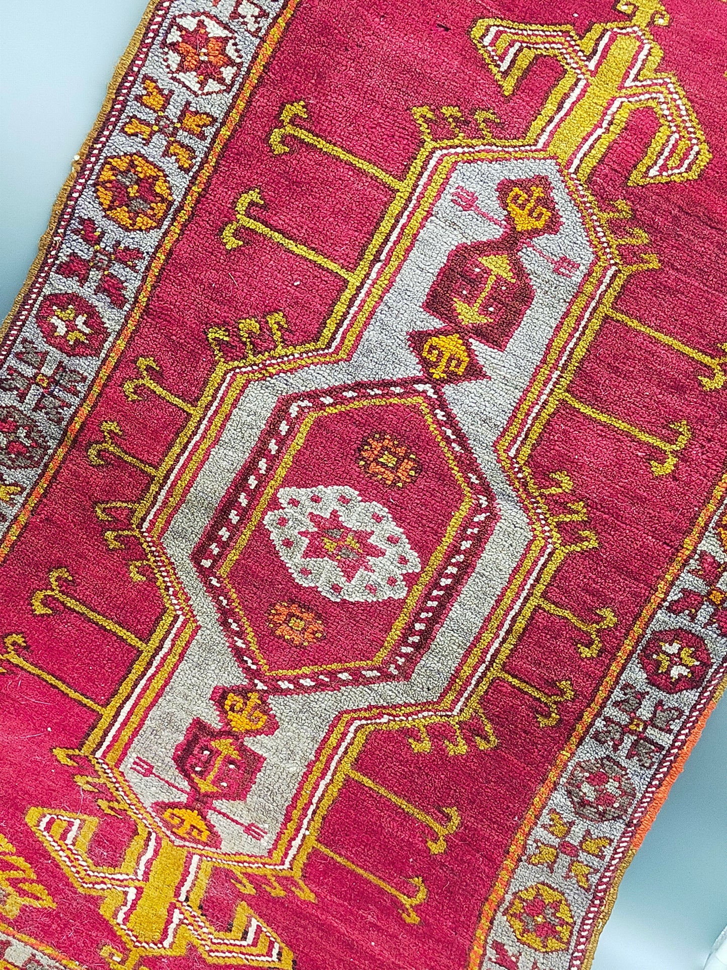 Antik Anatolien Kazak Uschak Wolle 102x57 cm