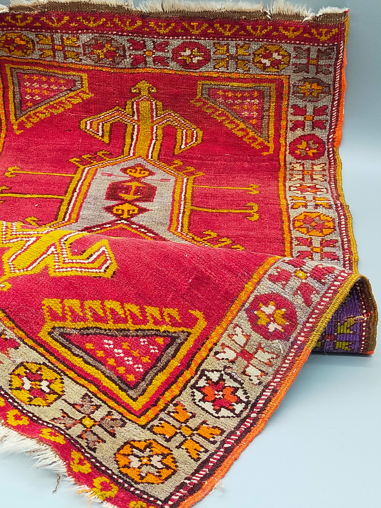 Antik Anatolien Kazak Uschak Wolle 102x57 cm