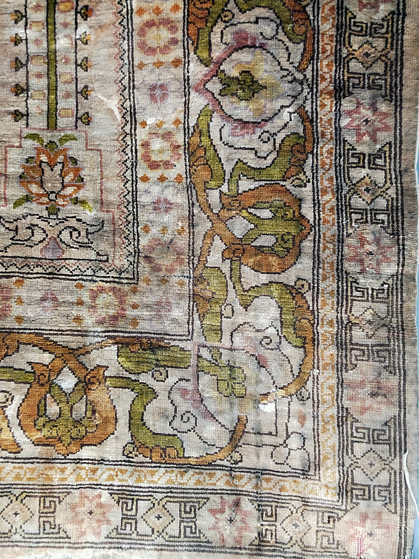 Antik Türkei Hereke Lebensbaum Gebetsteppich Seide auf Seide - 74 x 55,5cm
