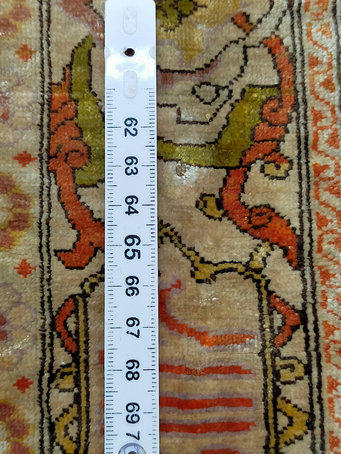 Antik Türkei Hereke Lebensbaum Gebetsteppich Seide auf Seide - 74 x 55,5cm