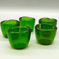 Vintage Grüne Glas Kerzenhalter 5er Set – Rustikales Design