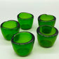 Vintage Grüne Glas Kerzenhalter 5er Set – Rustikales Design