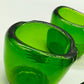 Vintage Grüne Glas Kerzenhalter 5er Set – Rustikales Design