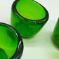 Vintage Grüne Glas Kerzenhalter 5er Set – Rustikales Design