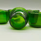 Vintage Grüne Glas Kerzenhalter 5er Set – Rustikales Design