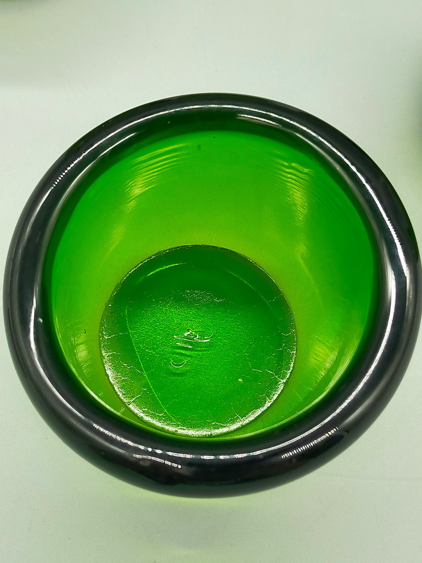 Vintage Grüne Glas Kerzenhalter 5er Set – Rustikales Design