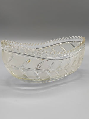 Walther Glas Kristallglas Schale Elegante Blattschale West Germany