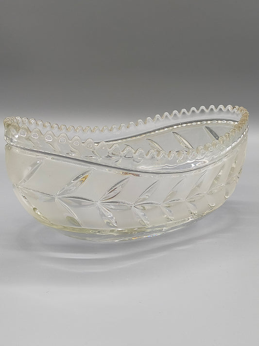 Walther Glas Kristallglas Schale Elegante Blattschale West Germany