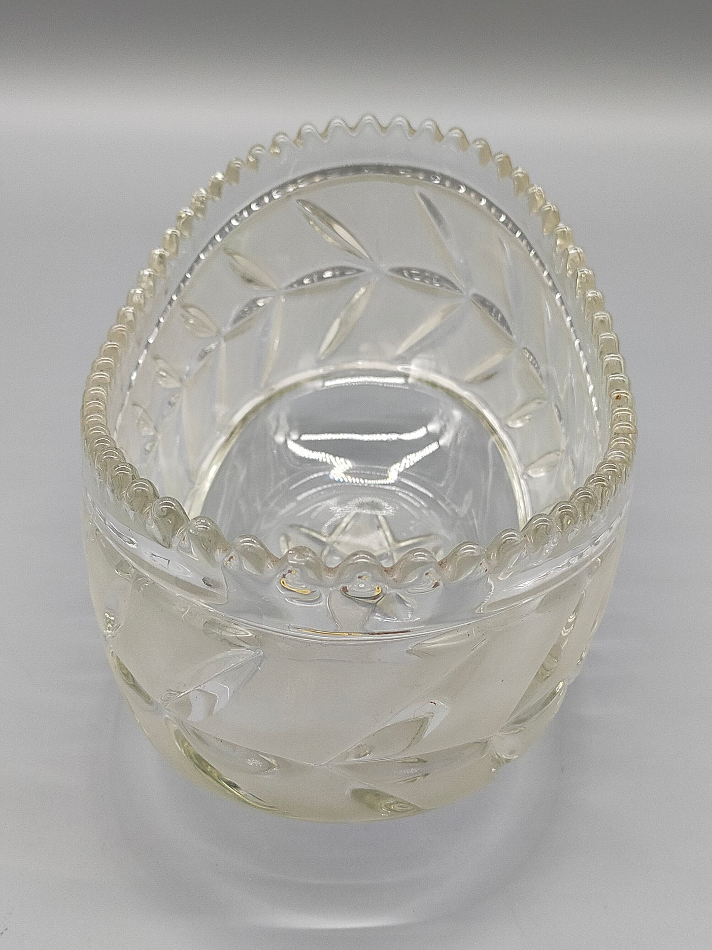 Walther Glas Kristallglas Schale Elegante Blattschale West Germany