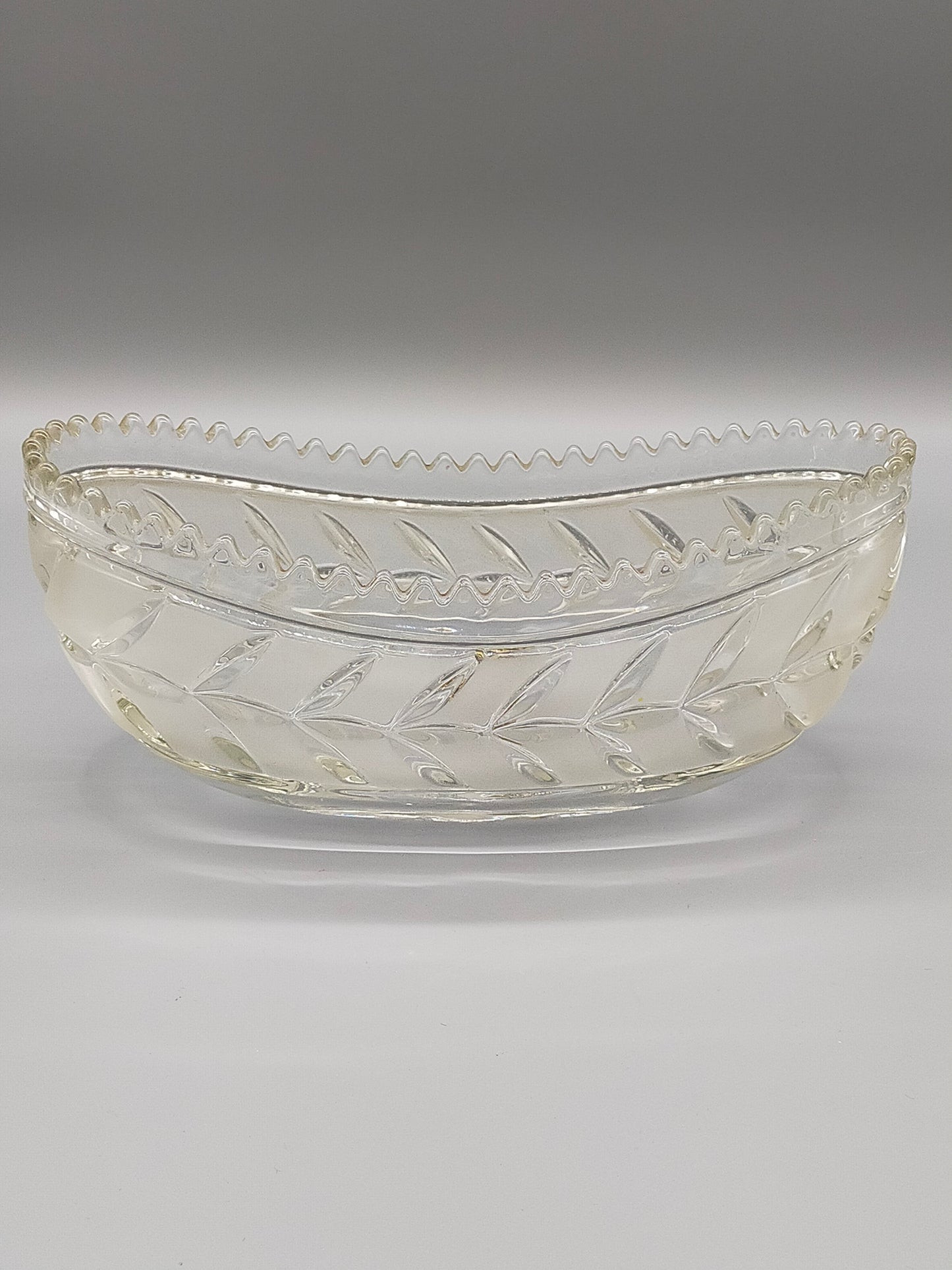 Walther Glas Kristallglas Schale Elegante Blattschale West Germany