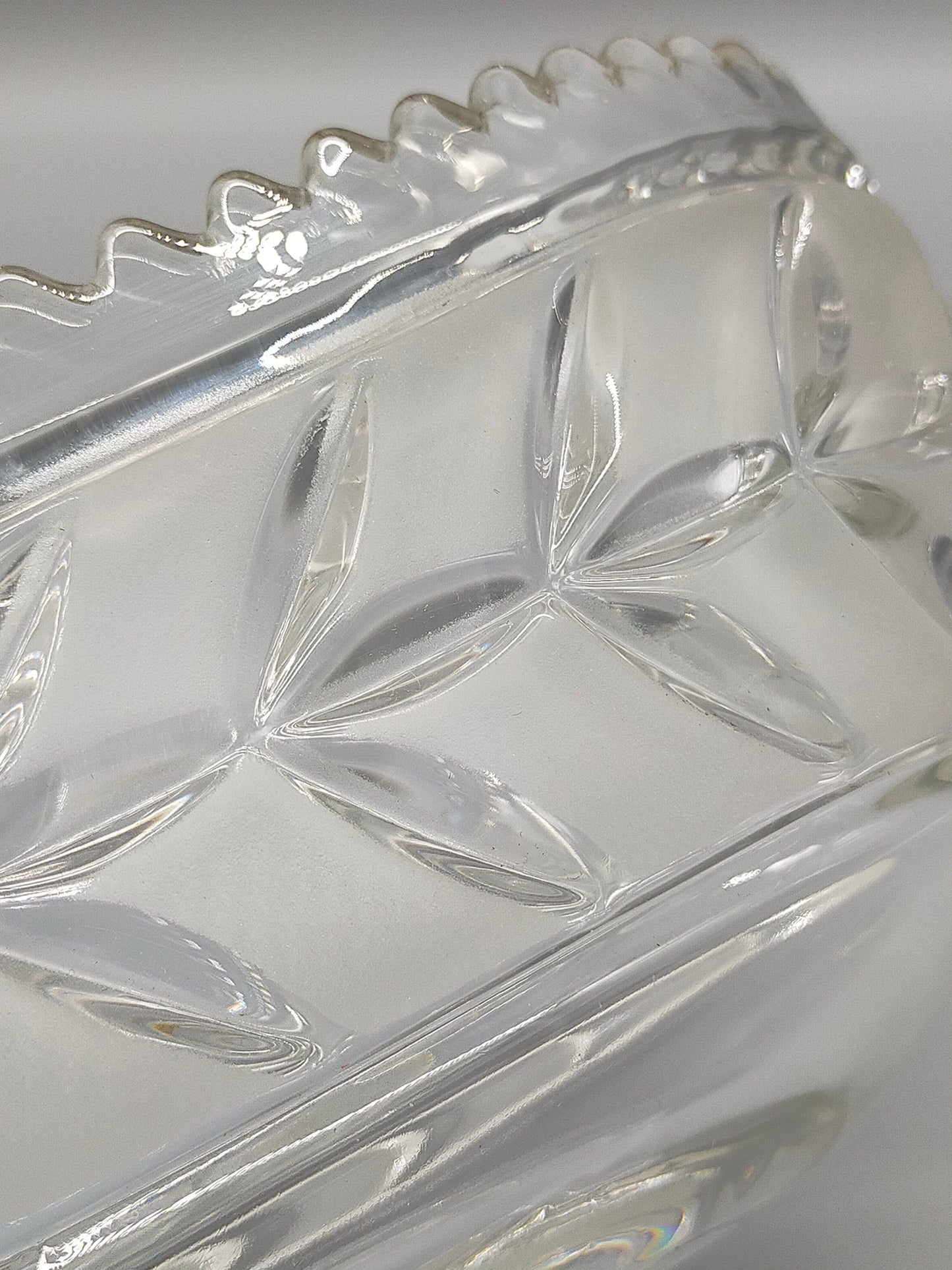 Walther Glas Kristallglas Schale Elegante Blattschale West Germany