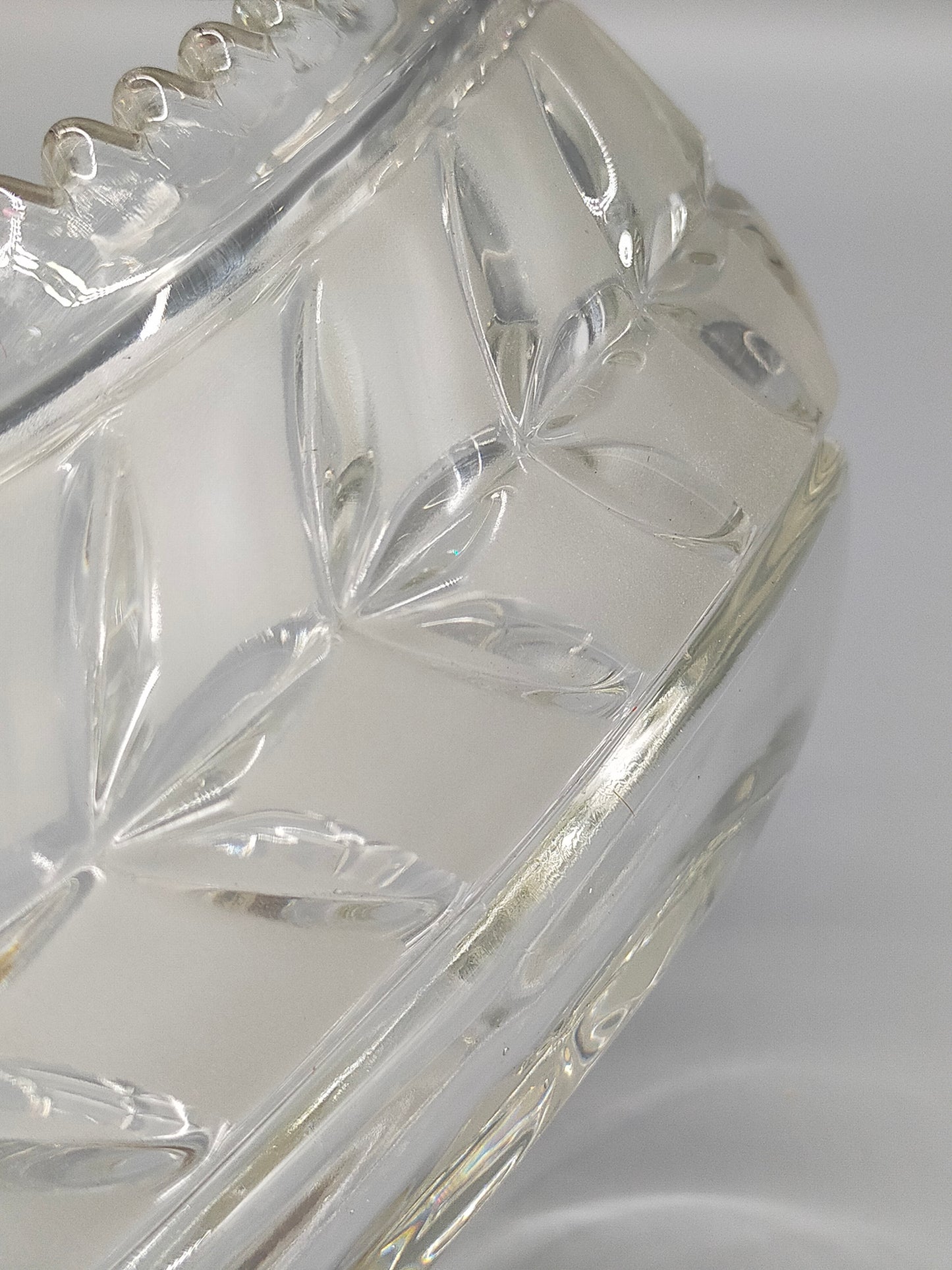 Walther Glas Kristallglas Schale Elegante Blattschale West Germany