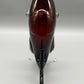 Vintage Murano Stil Glas Vase Fisch Rubinrot mit klaren Flossen