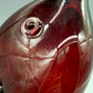 Vintage Murano Stil Glas Vase Fisch Rubinrot mit klaren Flossen
