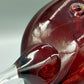 Vintage Murano Stil Glas Vase Fisch Rubinrot mit klaren Flossen