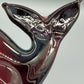 Vintage Murano Stil Glas Vase Fisch Rubinrot mit klaren Flossen