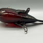 Vintage Murano Stil Glas Vase Fisch Rubinrot mit klaren Flossen