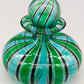 Vintage Murano Stil Glas Parfümflakon Grün Blau Gestreift