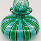Vintage Murano Stil Glas Parfümflakon Grün Blau Gestreift