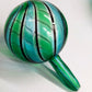 Vintage Murano Stil Glas Parfümflakon Grün Blau Gestreift