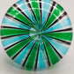 Vintage Murano Stil Glas Parfümflakon Grün Blau Gestreift