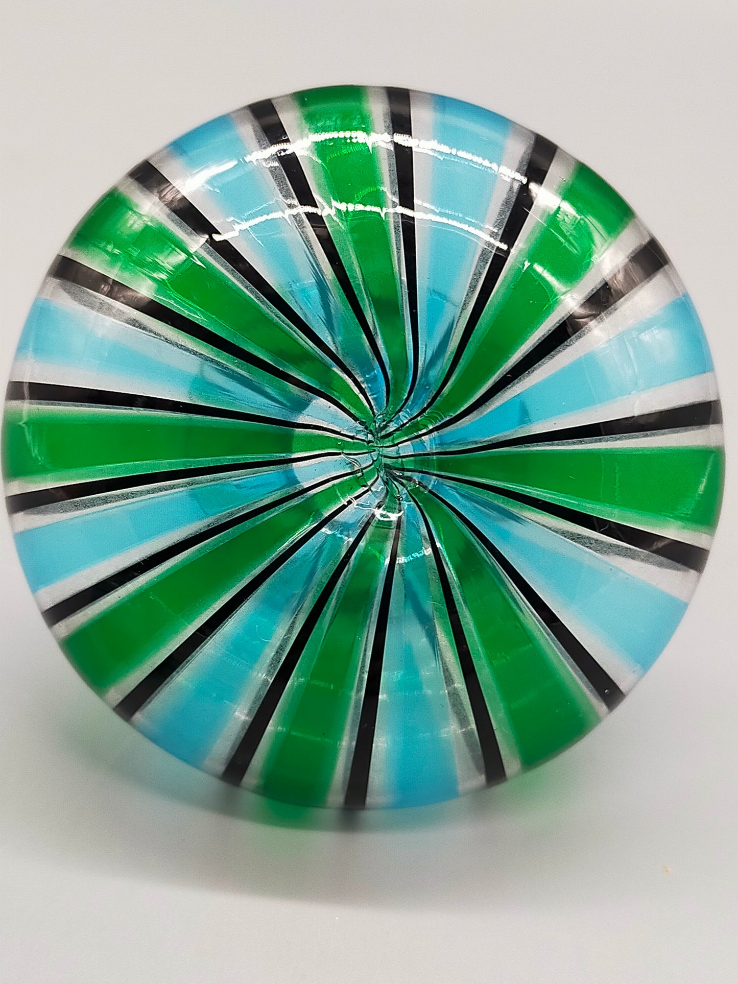 Vintage Murano Stil Glas Parfümflakon Grün Blau Gestreift