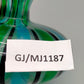 Vintage Murano Stil Glas Parfümflakon Grün Blau Gestreift