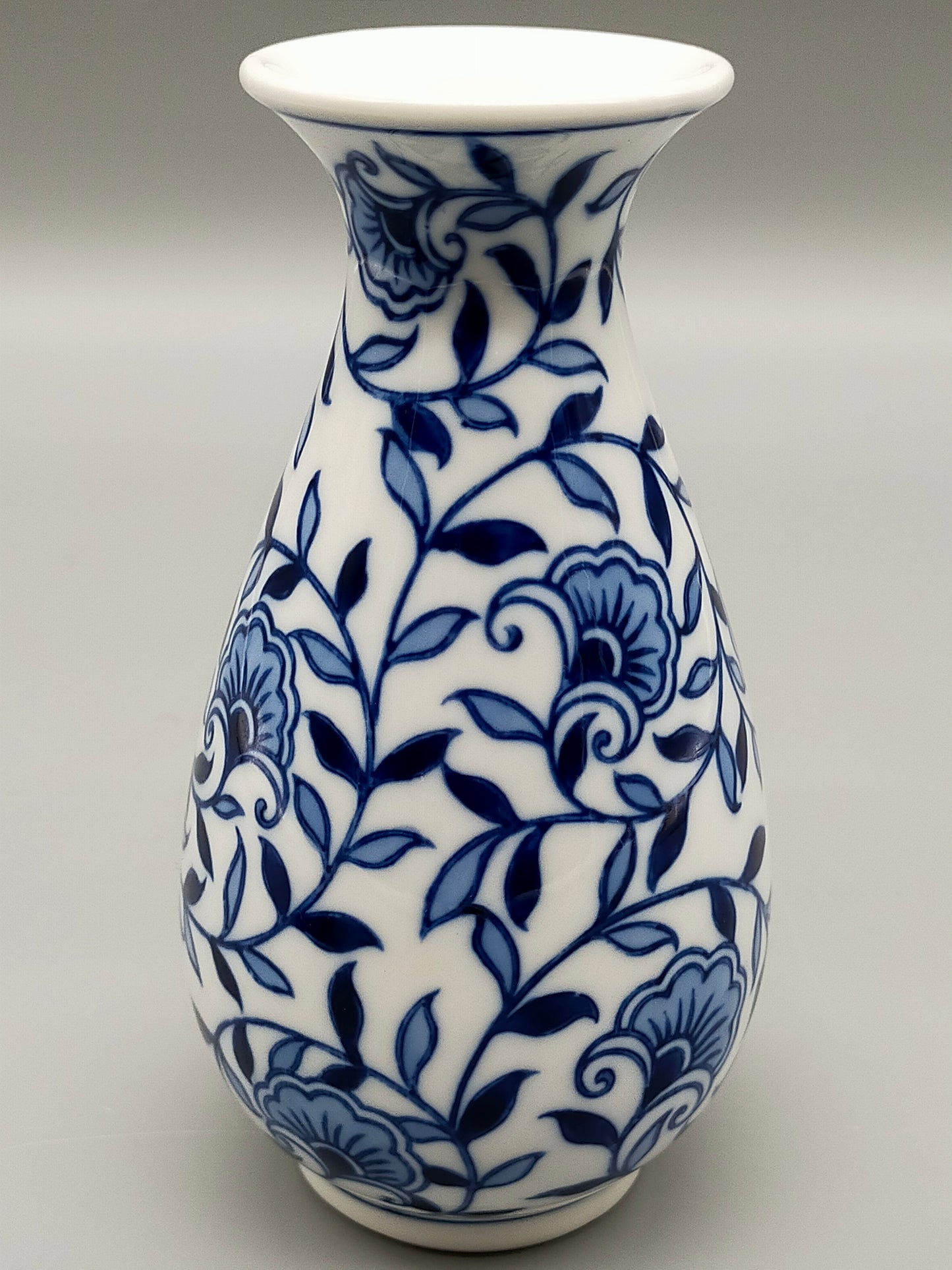 Klassische Strauss Home Porzellan Vase Blau-Weißes Blumendesign
