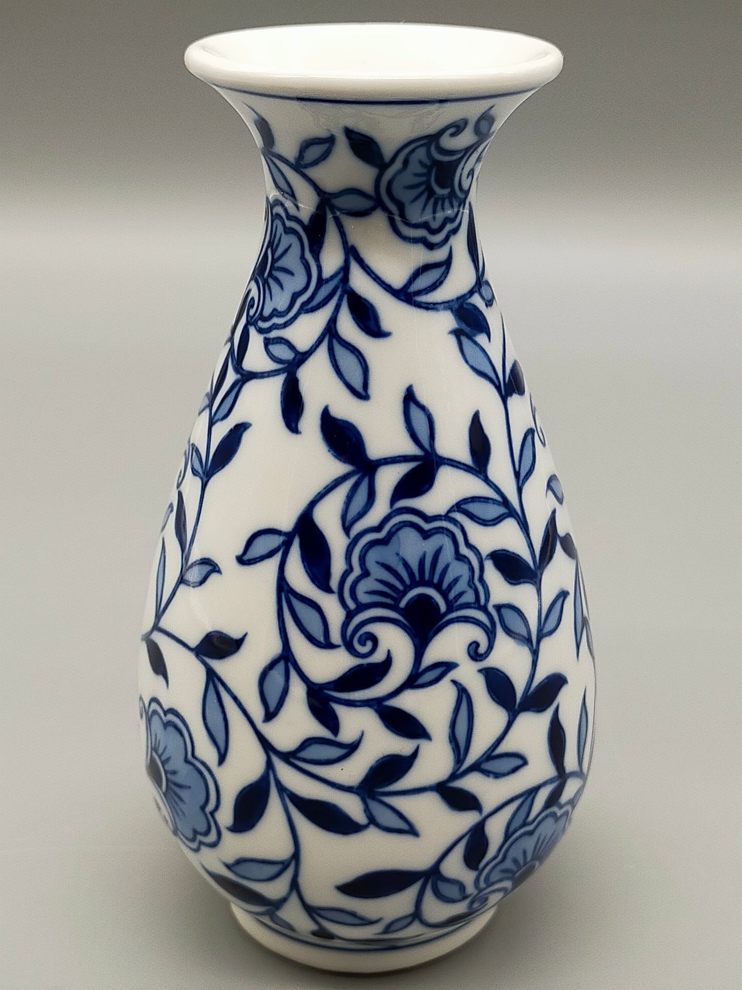 Klassische Strauss Home Porzellan Vase Blau-Weißes Blumendesign