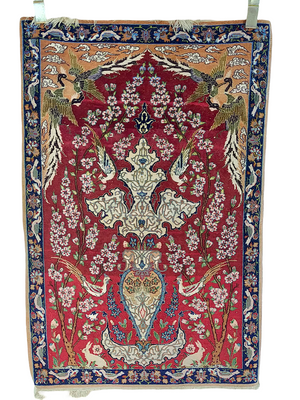 Iran Isfahan Orientteppich Seide Lebensbaum – 111x72 cm