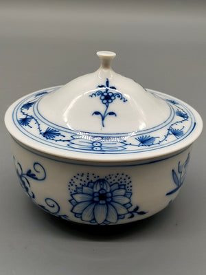 Klassische Meissen Porzellan Schale Zwiebelmuster mit Deckel