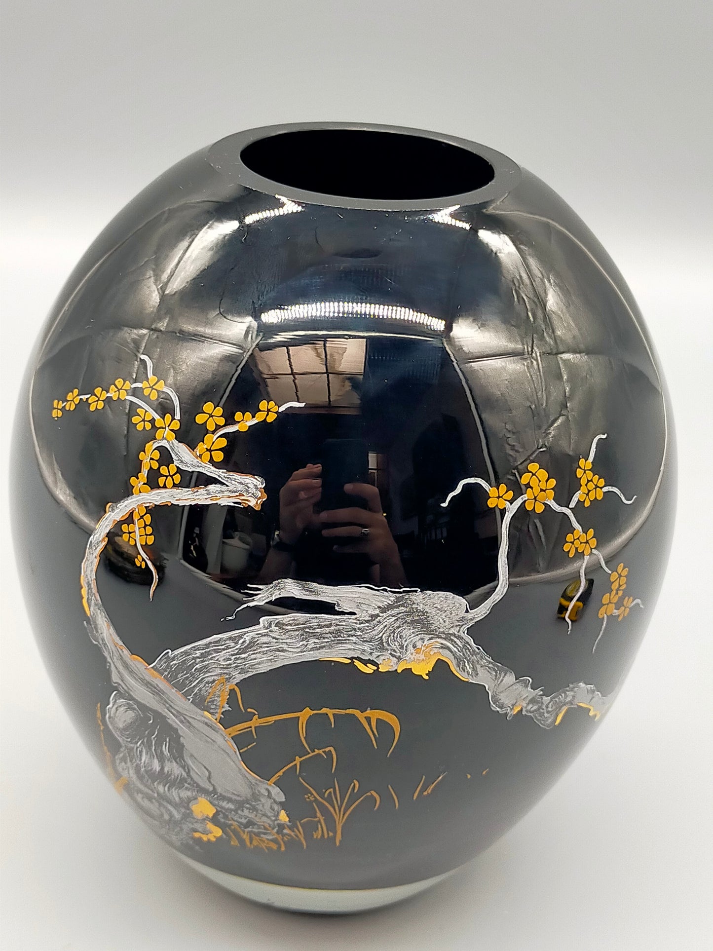 Exklusive Colosio Tokio Glas Vase Design mit Kirschblüten