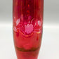 Edle Vintage Glas Vase Rotes Kristallglas mit Blumen-Dekor