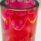 Edle Vintage Glas Vase Rotes Kristallglas mit Blumen-Dekor