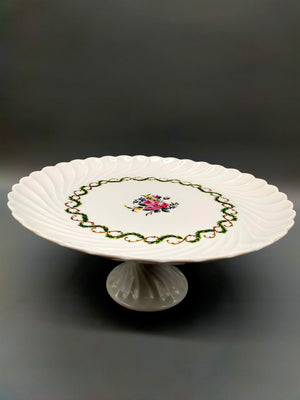 Haviland Limoges Tortenplatte auf Fuß  Elegantes Blumendesign