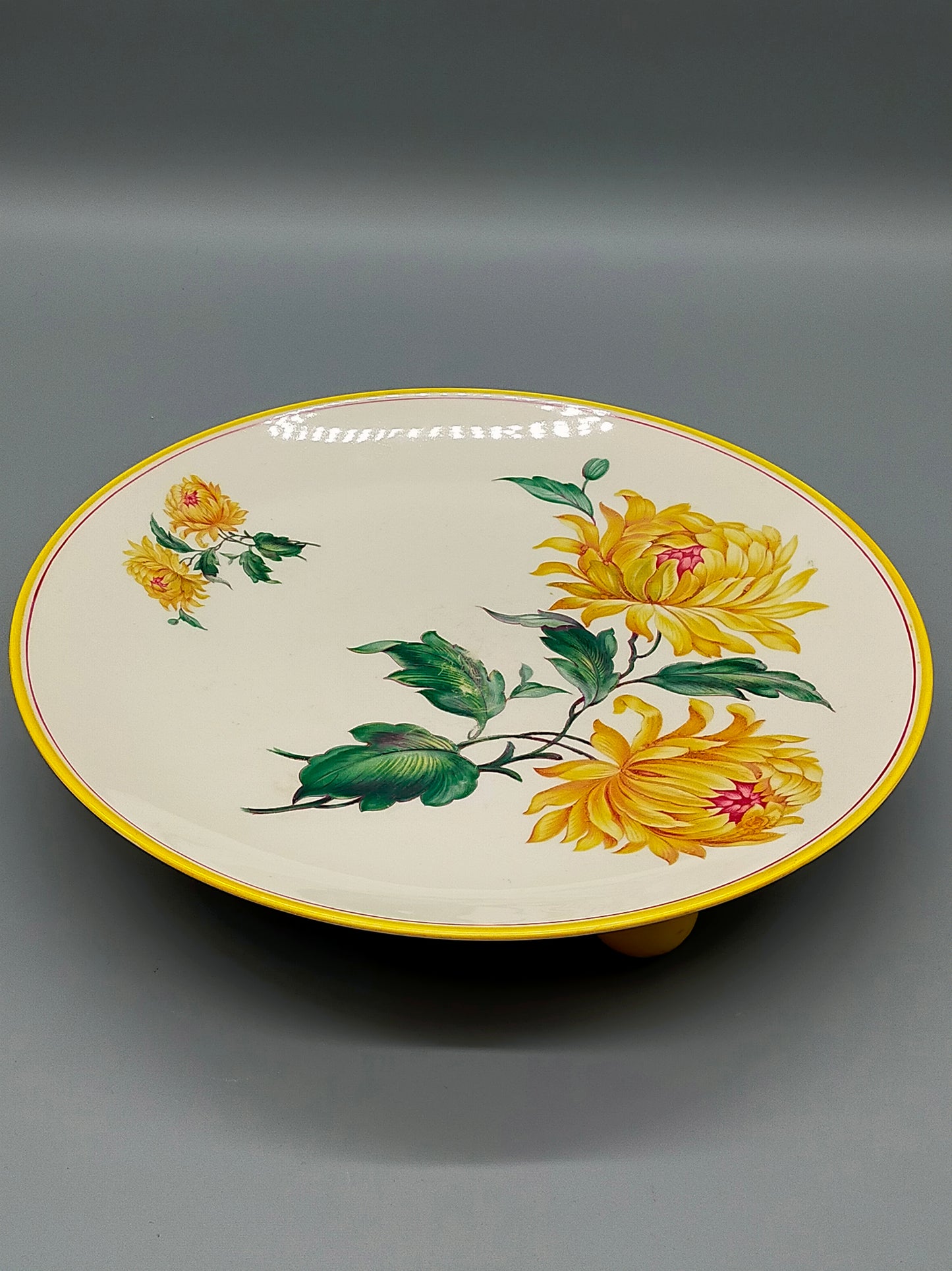 Vintage KPM Royal Ivory Servier Schale  Elegantes Chrysanthemen Dekor