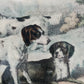 Englische Schule (XIX) A Group of Shooting Dogs Original Lithographie
