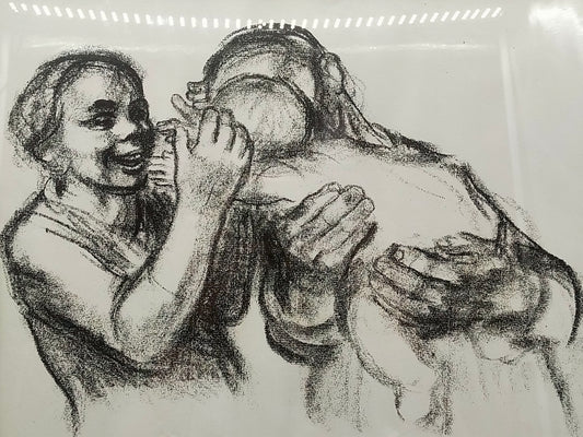 Käthe Kollwitz Zeichnung Mutter und Kind Gerahmte Grafik
