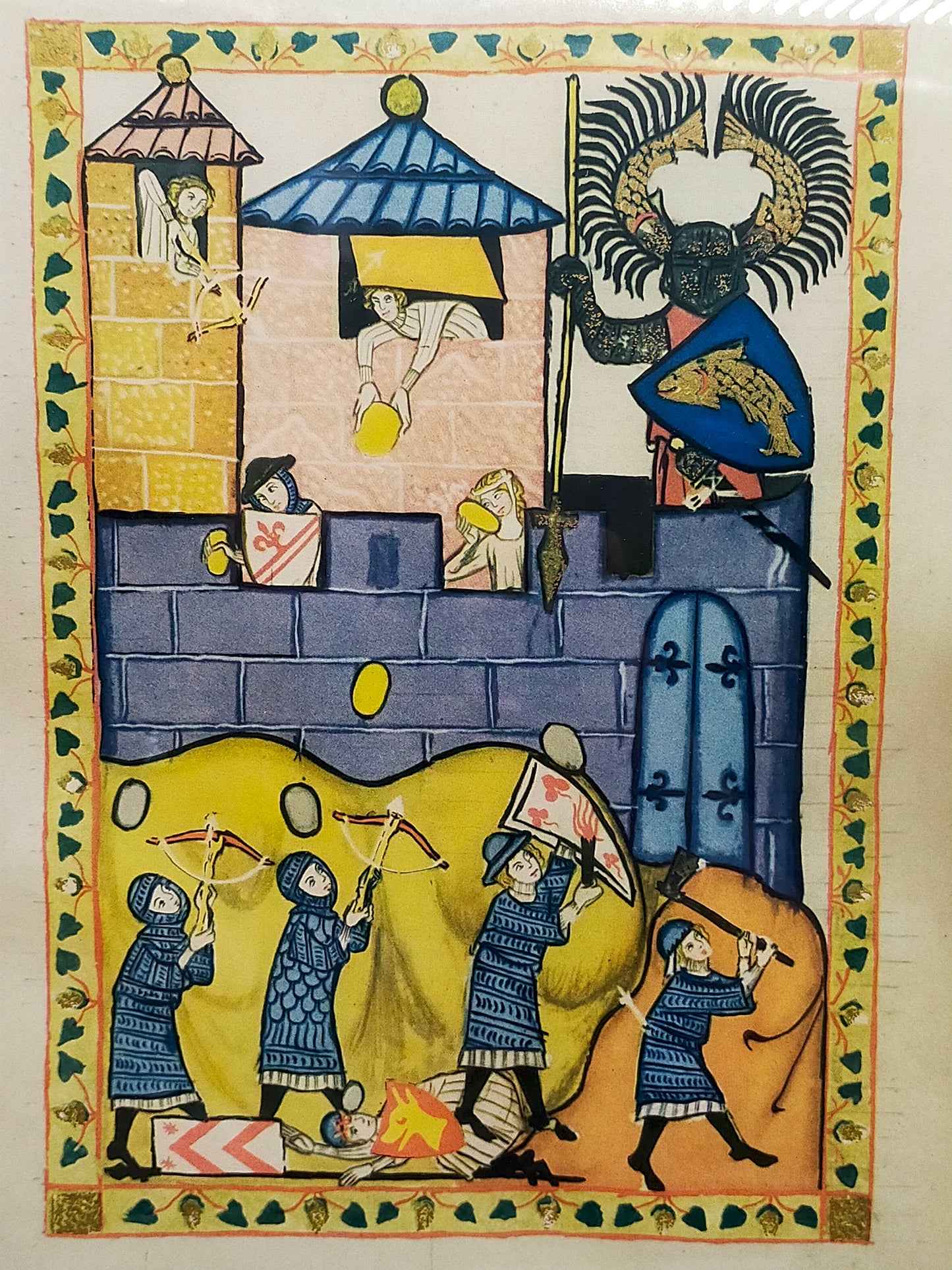 Deutsche Schule (XIV) 3er Set Codex Manesse – Einrahmung