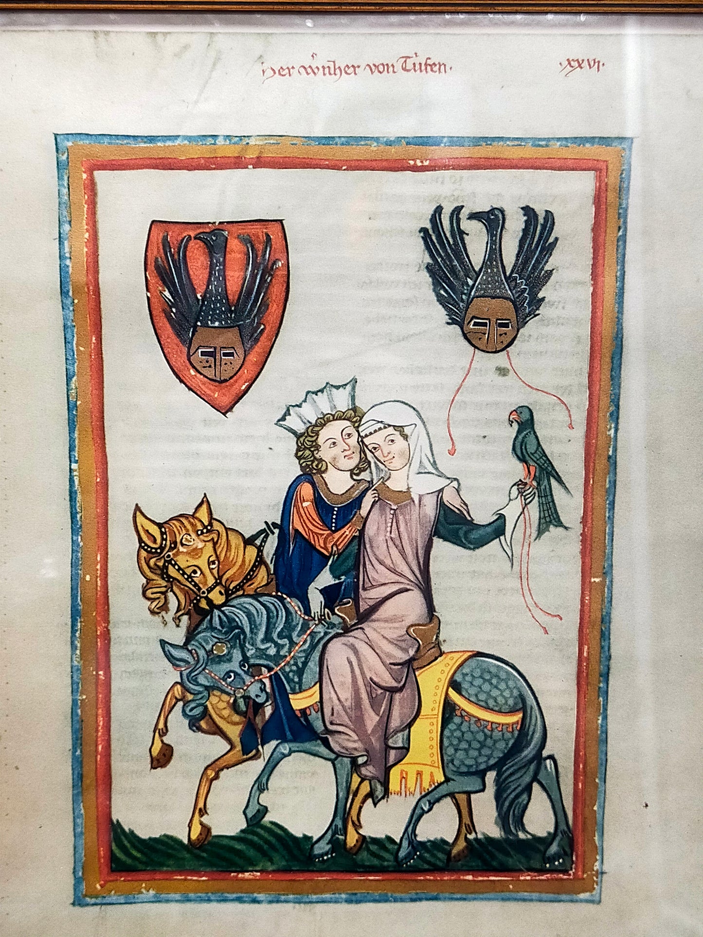 Deutsche Schule (XIV) 3er Set Codex Manesse – Einrahmung