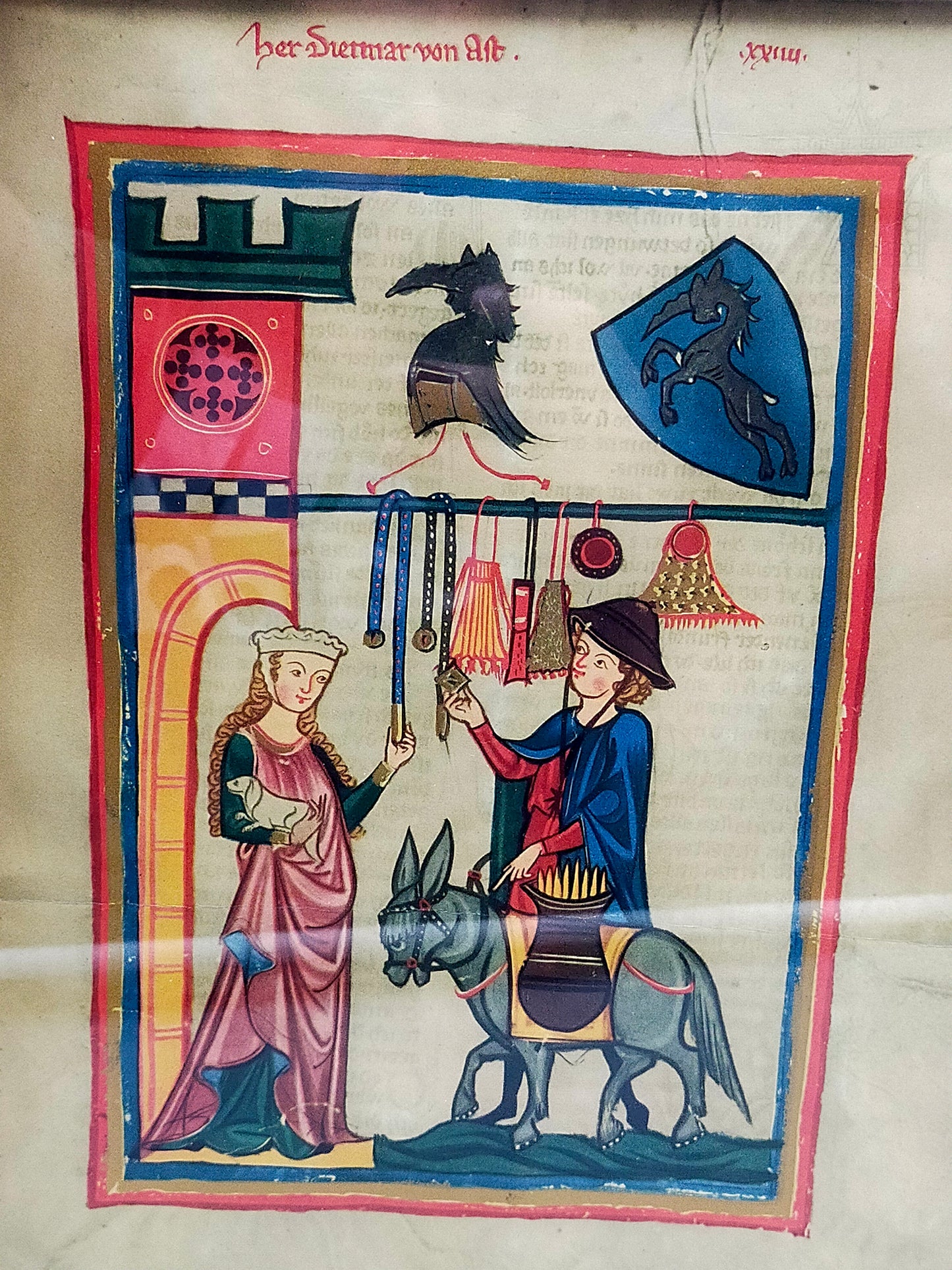 Deutsche Schule (XIV) 3er Set Codex Manesse – Einrahmung