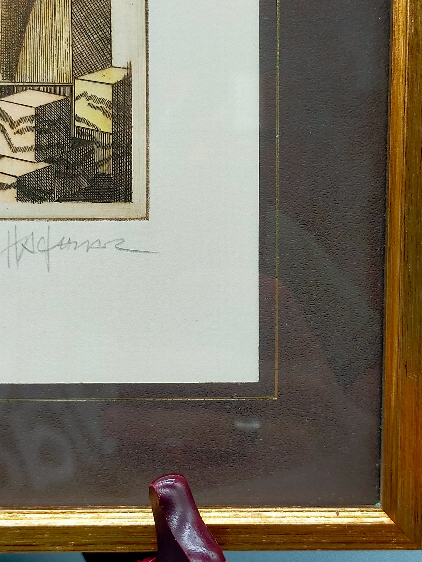Heino Heidhues Steinbock Radierung (1984) Signierte Grafik im Rahmen
