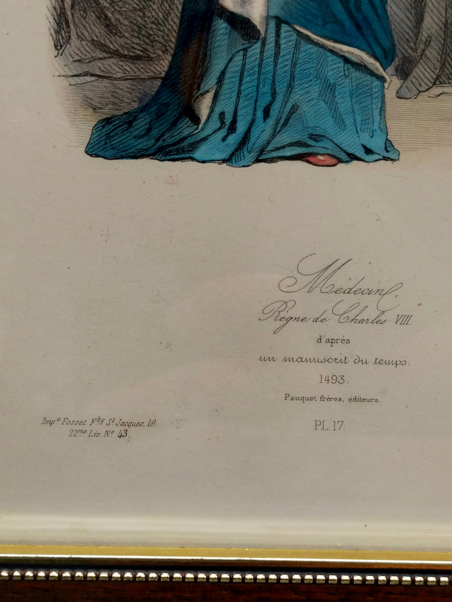 Französische Schule (XIX) Medizin im Jahr 1493 Kolorierter Stich