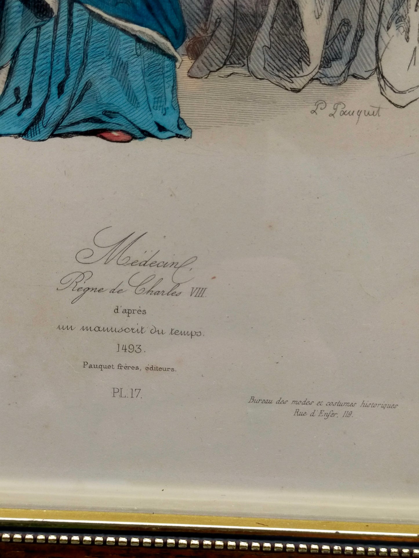 Französische Schule (XIX) Medizin im Jahr 1493 Kolorierter Stich