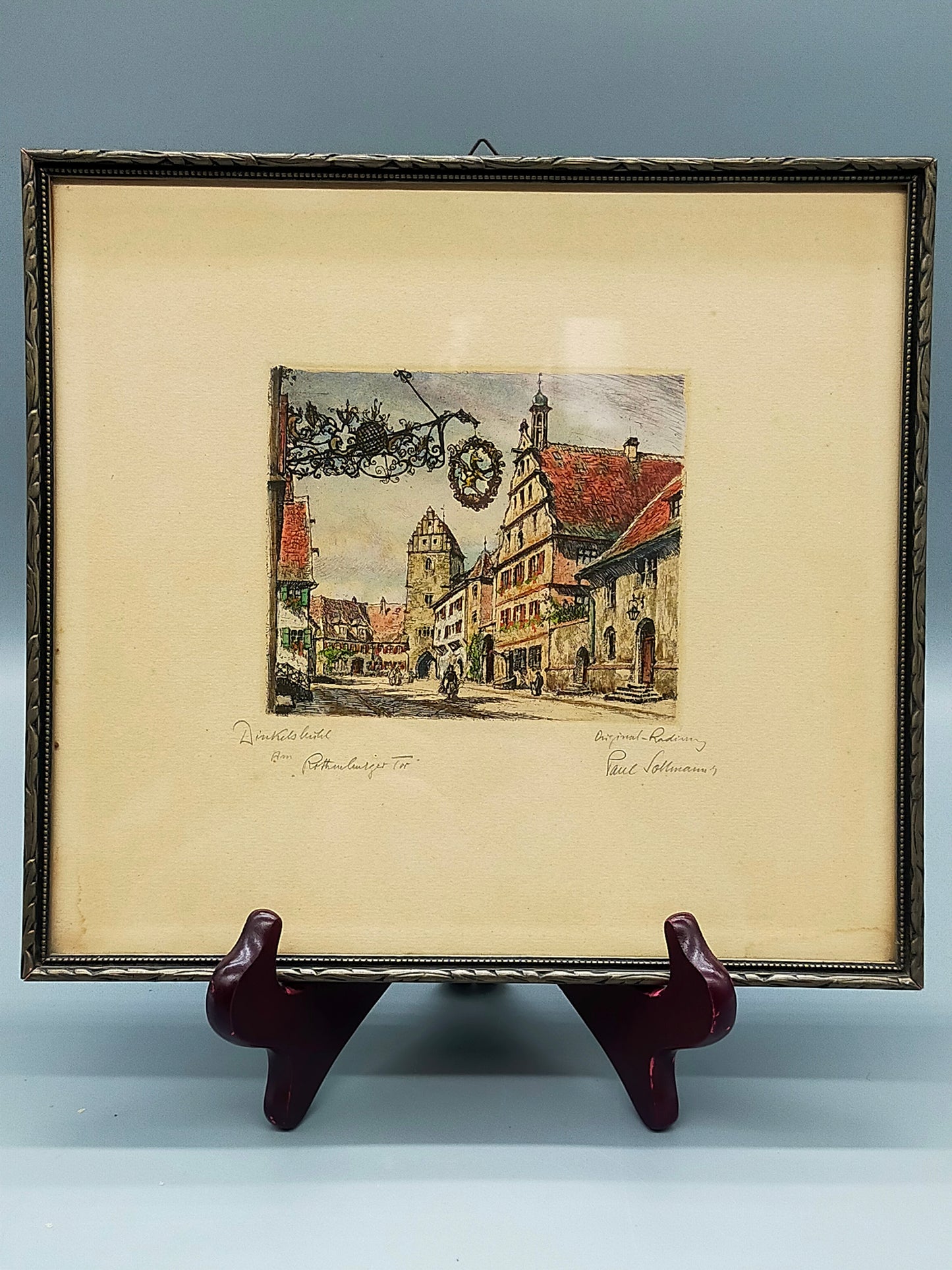 Paul Sollmann Dinkelsbühl am Rothenburger Tor Original Radierung