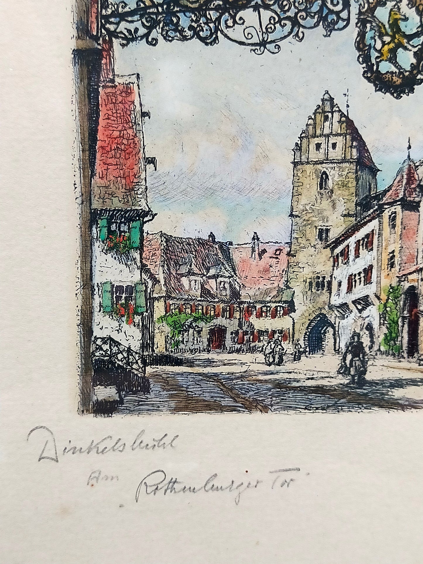 Paul Sollmann Dinkelsbühl am Rothenburger Tor Original Radierung