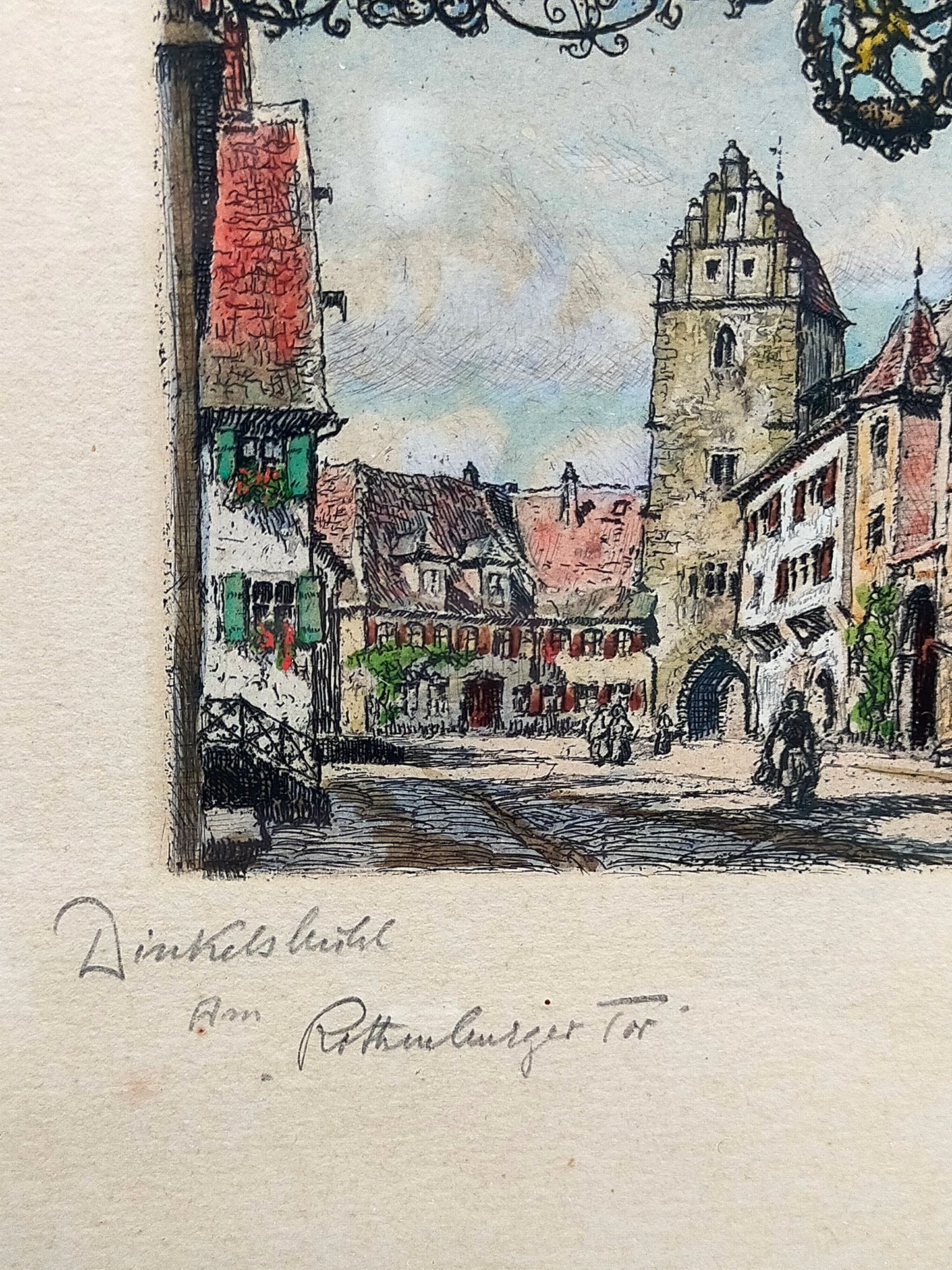 Paul Sollmann Dinkelsbühl am Rothenburger Tor Original Radierung