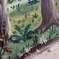 Deutsche Schule (XX) Spaziergang durch den Wald Naive Kunst Ölgemälde